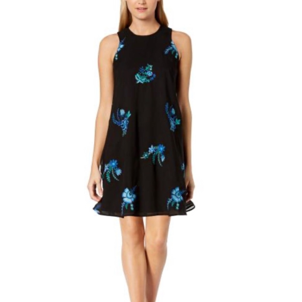 NWT Calvin Klein Floral Embroidered Trapeze Dress - Picture 5 of 11